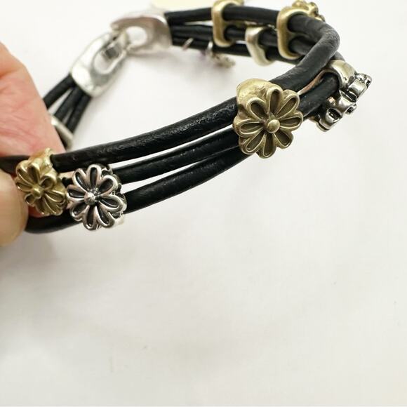Lucky Brand Bracelet two tone Floral Flower Casual Boho Jewelry Bohemian NWT - Picture 4 of 14